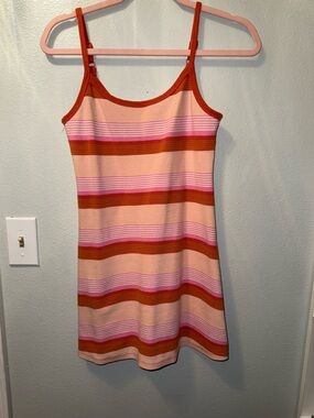 Striped Spaghetti Strap Dress in Pink & Orange